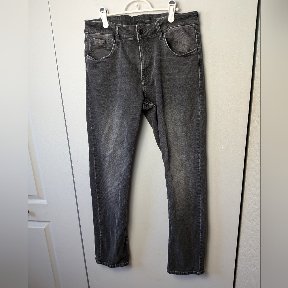 RAW Foundation Mile End Jeans Pants For Men Size 31 Gray Black Stretch Regular